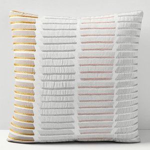 Stacked Lines Pillow Cover, 18"x18", Frost Gray